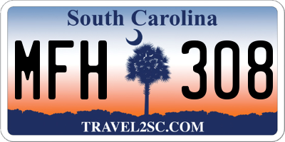 SC license plate MFH308