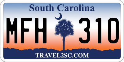 SC license plate MFH310