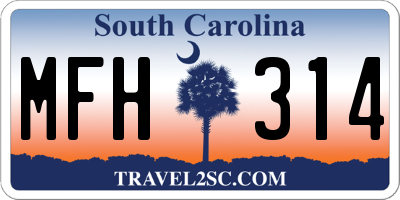 SC license plate MFH314