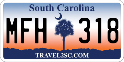 SC license plate MFH318