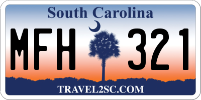SC license plate MFH321