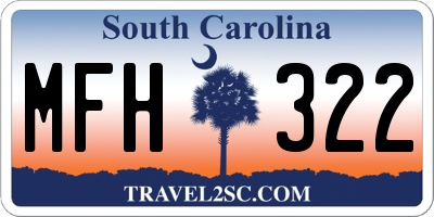 SC license plate MFH322