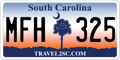 SC license plate MFH325