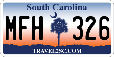 SC license plate MFH326