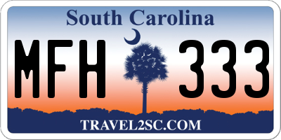 SC license plate MFH333