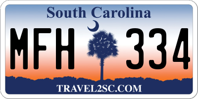 SC license plate MFH334