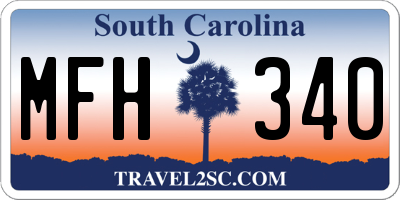 SC license plate MFH340