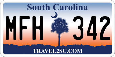 SC license plate MFH342