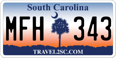 SC license plate MFH343