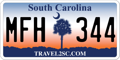 SC license plate MFH344