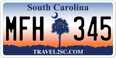 SC license plate MFH345