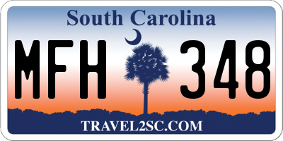 SC license plate MFH348