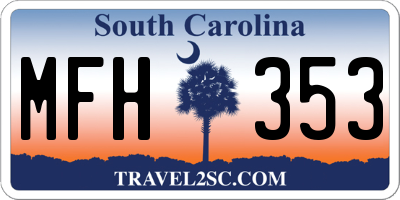 SC license plate MFH353