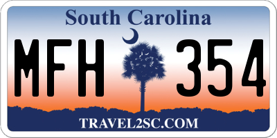 SC license plate MFH354