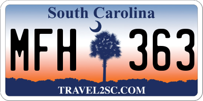 SC license plate MFH363