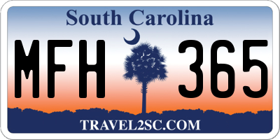 SC license plate MFH365