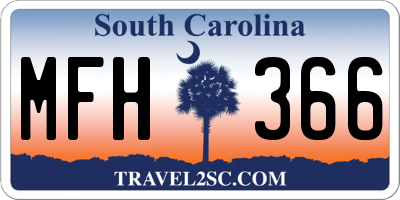 SC license plate MFH366