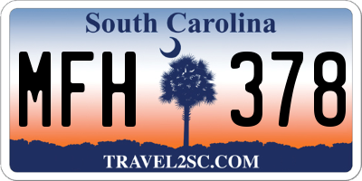 SC license plate MFH378