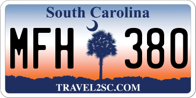 SC license plate MFH380