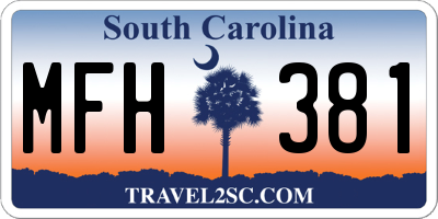 SC license plate MFH381