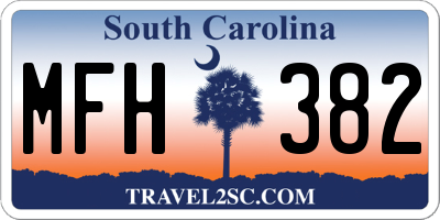 SC license plate MFH382