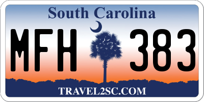 SC license plate MFH383