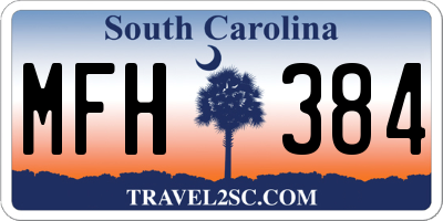 SC license plate MFH384