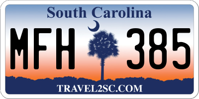 SC license plate MFH385