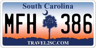 SC license plate MFH386