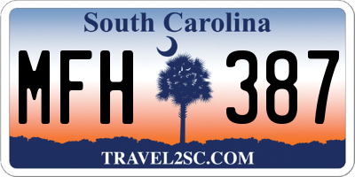 SC license plate MFH387