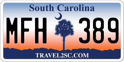 SC license plate MFH389