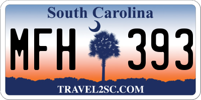 SC license plate MFH393