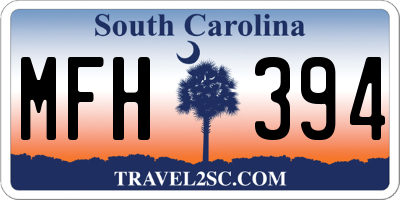 SC license plate MFH394