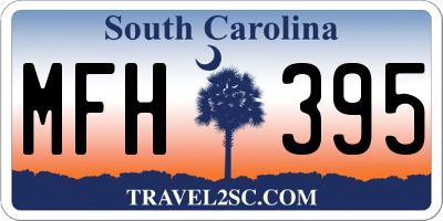 SC license plate MFH395