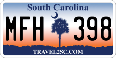 SC license plate MFH398