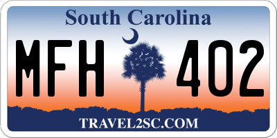 SC license plate MFH402