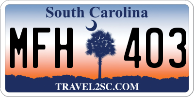 SC license plate MFH403