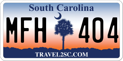 SC license plate MFH404