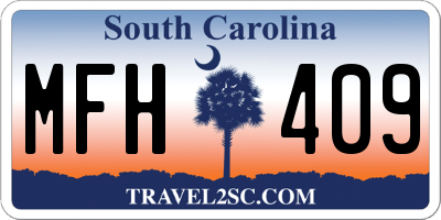 SC license plate MFH409