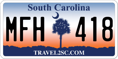 SC license plate MFH418