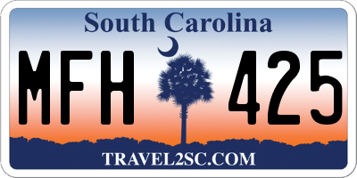 SC license plate MFH425