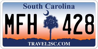 SC license plate MFH428