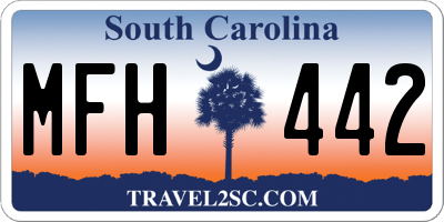 SC license plate MFH442