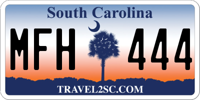 SC license plate MFH444