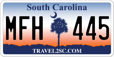SC license plate MFH445