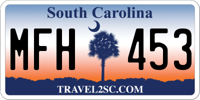 SC license plate MFH453