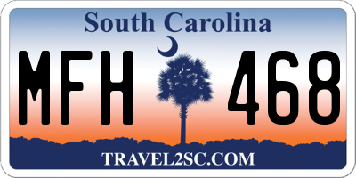 SC license plate MFH468