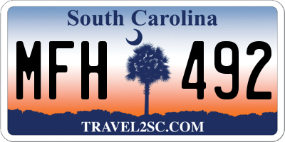 SC license plate MFH492