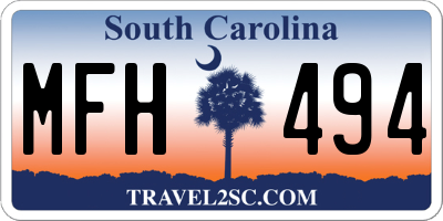SC license plate MFH494