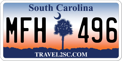 SC license plate MFH496